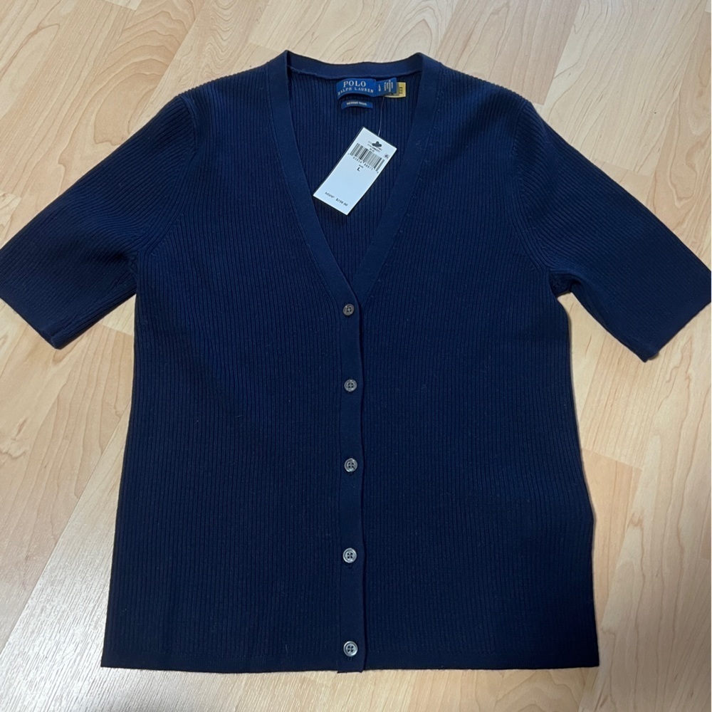Polo ralp lauren %100 merino wool women’s button up cardigan top size Large